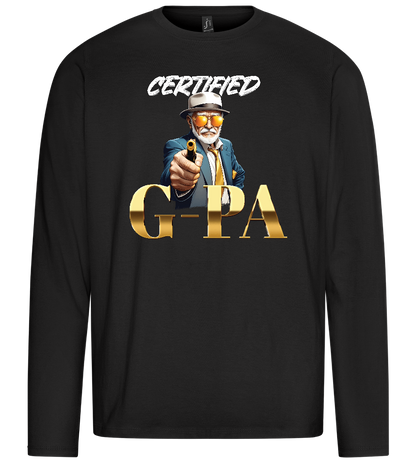 Certified G-Pa Design - Premium men's long sleeve t-shirt_DEEP BLACK_front