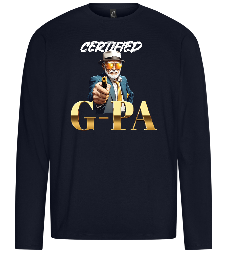 Certified G-Pa Design - Premium men's long sleeve t-shirt_FRENCH NAVY_front