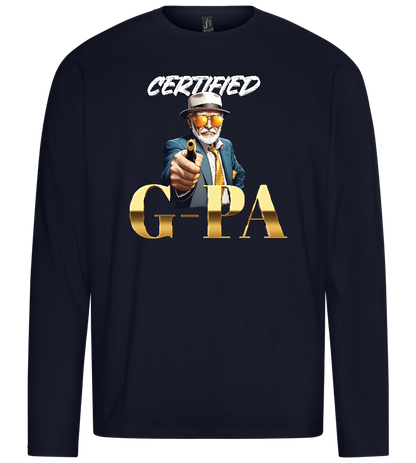 Certified G-Pa Design - Premium men's long sleeve t-shirt_FRENCH NAVY_front