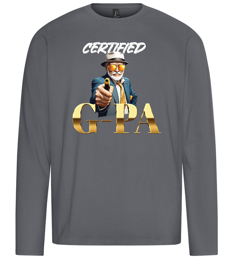 Certified G-Pa Design - Premium men's long sleeve t-shirt_MOUSE GREY_front