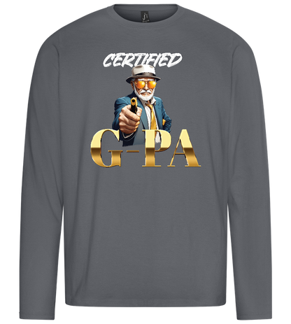 Certified G-Pa Design - Premium men's long sleeve t-shirt_MOUSE GREY_front