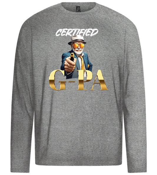 Certified G-Pa Design - Premium men's long sleeve t-shirt_ORION GREY_front