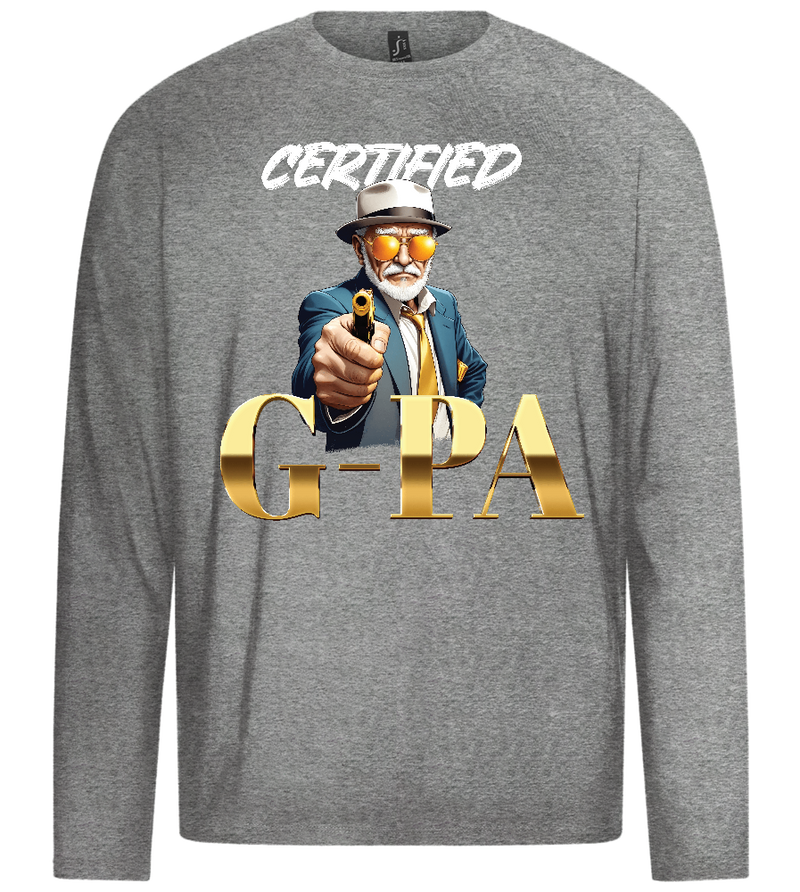 Certified G-Pa Design - Premium men's long sleeve t-shirt_ORION GREY_front