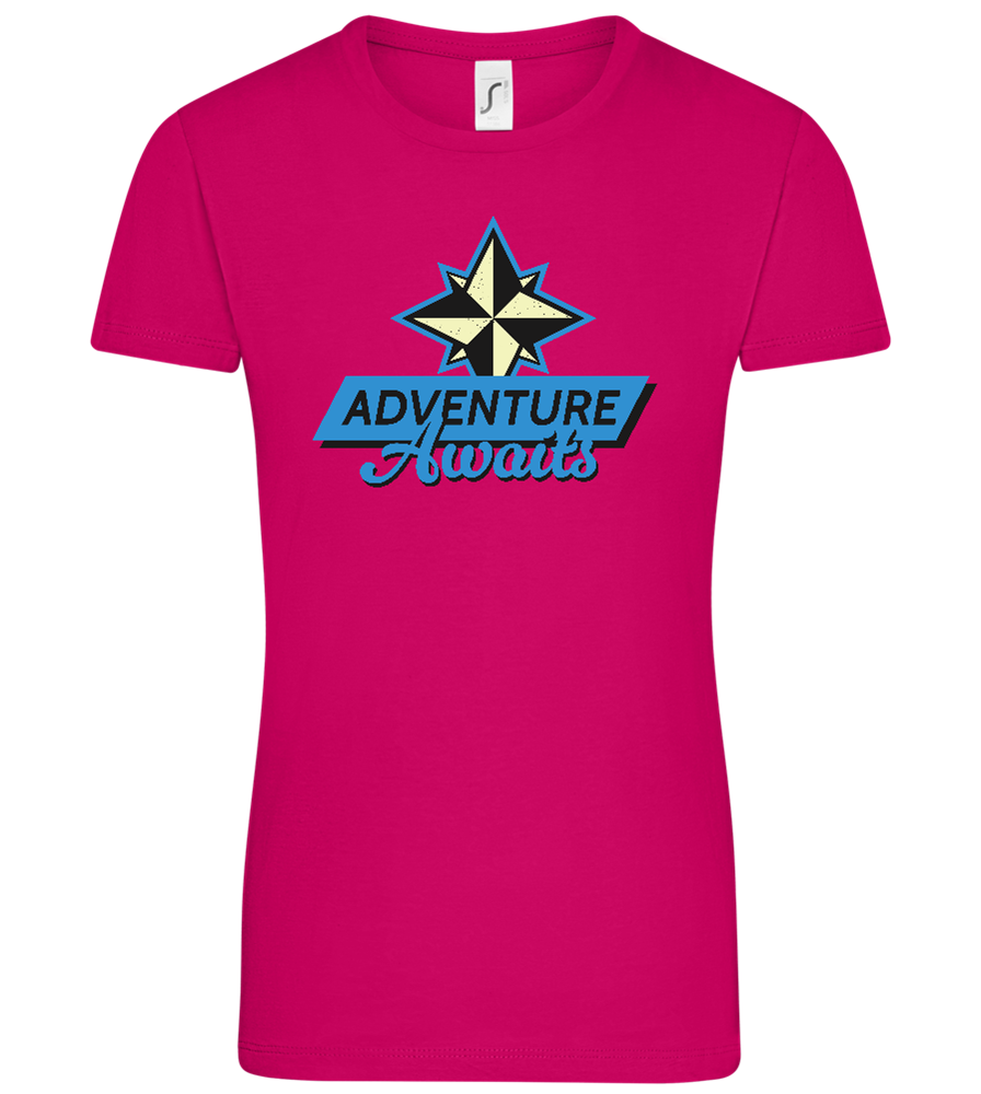 Adventure Awaits Design - Comfort women's t-shirt_FUCHSIA_front