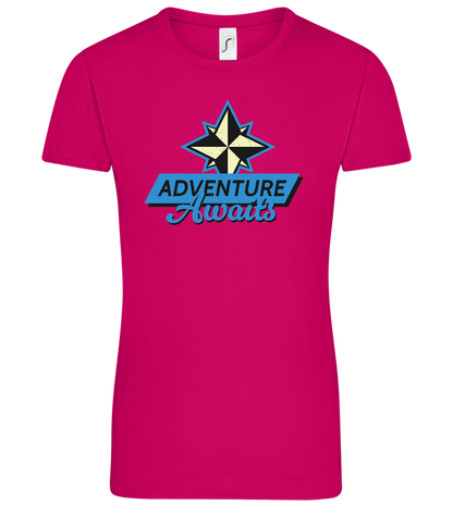 Adventure Awaits Design - Comfort women's t-shirt_FUCHSIA_front