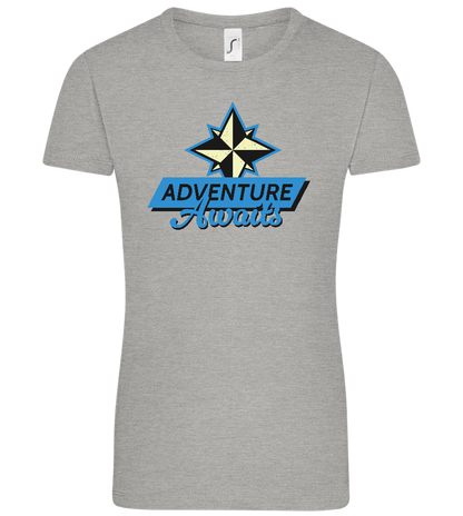 Adventure Awaits Design - Comfort women's t-shirt_ORION GREY_front