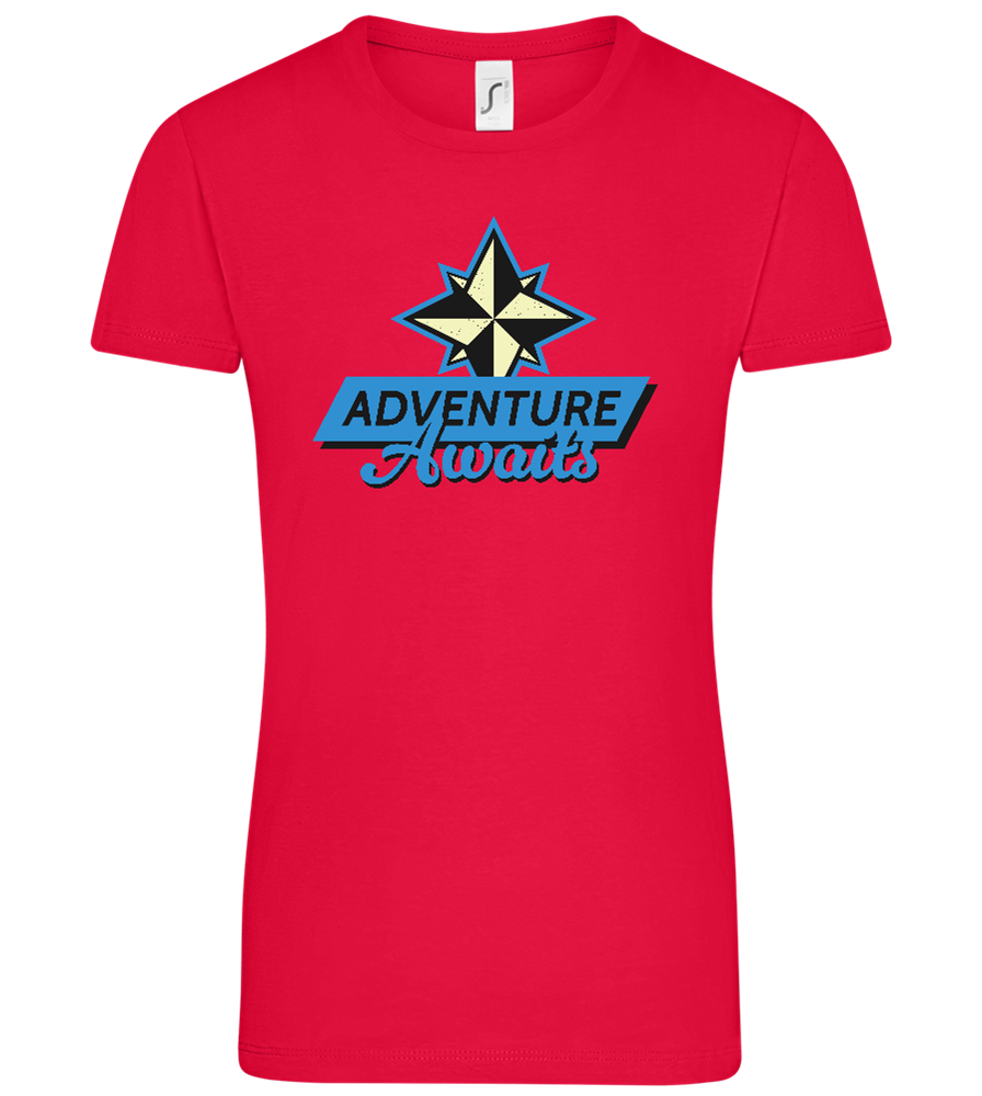 Adventure Awaits Design - Comfort women's t-shirt_RED_front