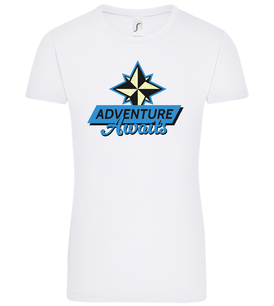 Adventure Awaits Design - Comfort women's t-shirt_WHITE_front