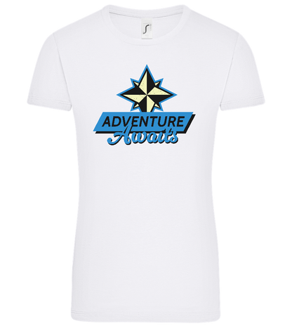 Adventure Awaits Design - Comfort women's t-shirt_WHITE_front