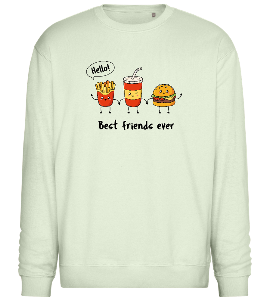 Best Friends Ever Design - Comfort Essential Unisex Sweater_CREAMY GREEN_front