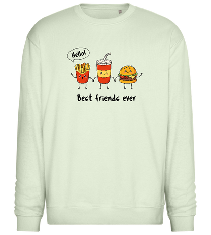 Best Friends Ever Design - Comfort Essential Unisex Sweater_CREAMY GREEN_front