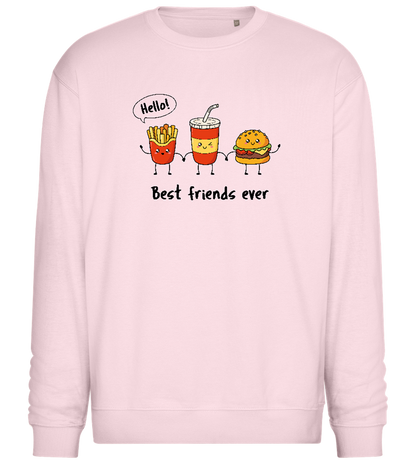 Best Friends Ever Design - Comfort Essential Unisex Sweater_LIGHT PEACH ROSE_front