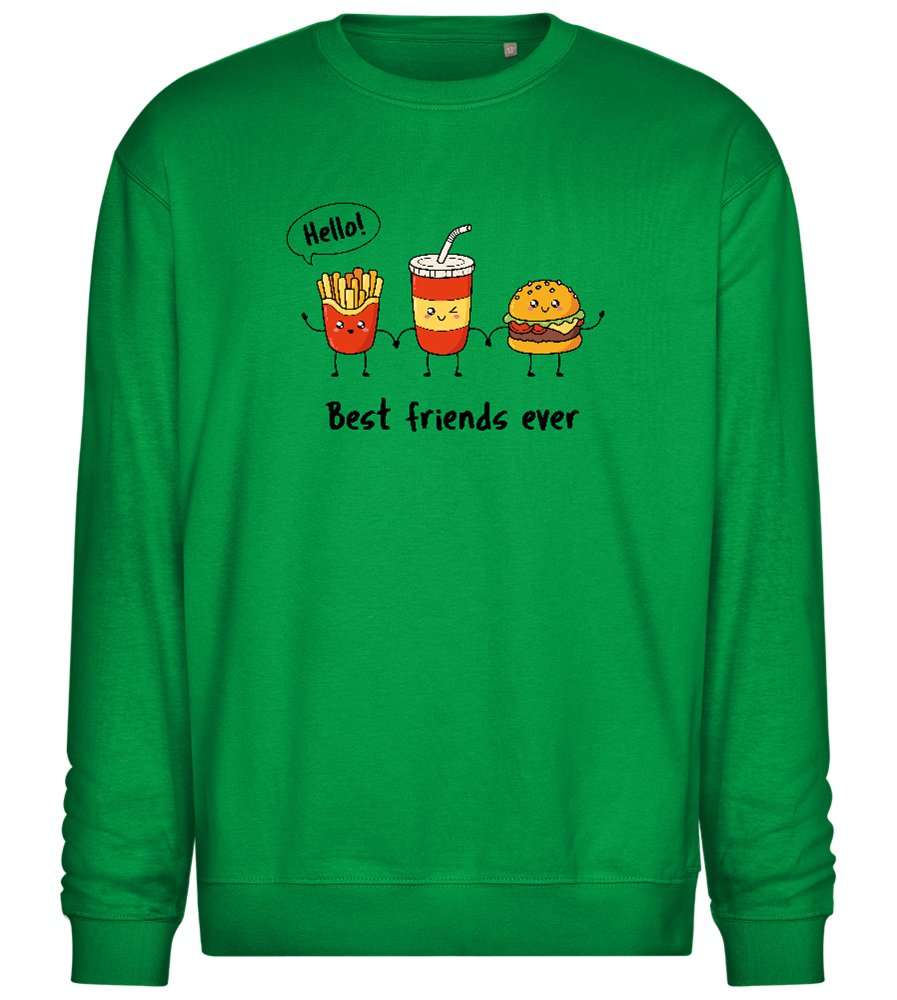 Best Friends Ever Design - Comfort Essential Unisex Sweater_MEADOW GREEN_front