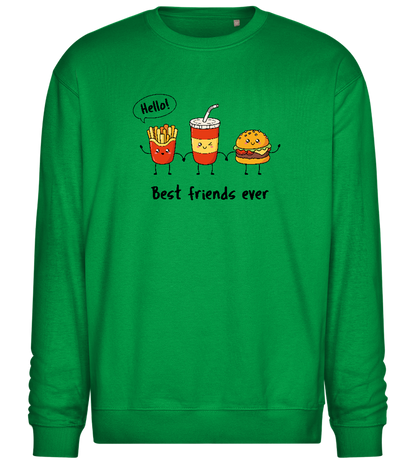 Best Friends Ever Design - Comfort Essential Unisex Sweater_MEADOW GREEN_front