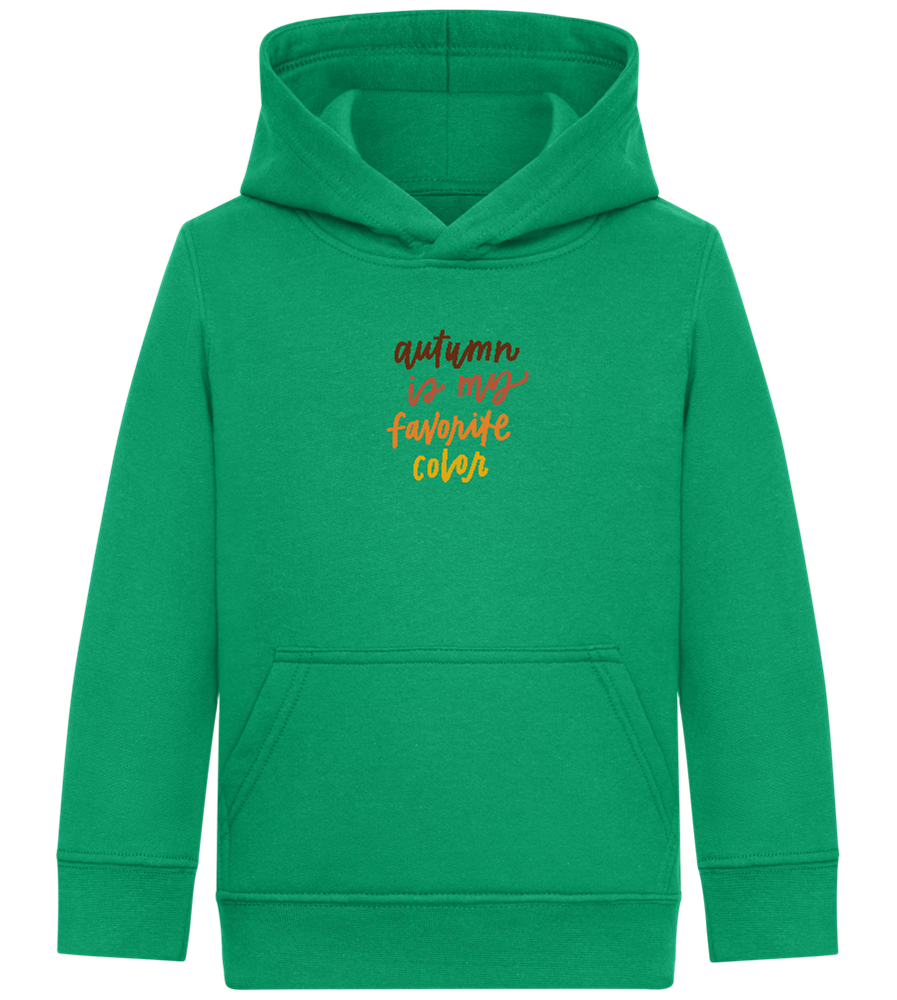 My Favorite Color is Autumn Design - Comfort Kids Hoodie_MEADOW GREEN_front