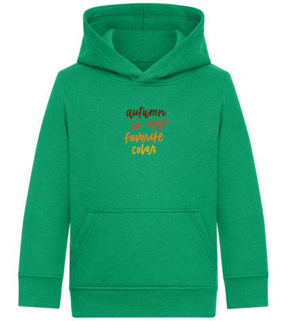 My Favorite Color is Autumn Design - Comfort Kids Hoodie_MEADOW GREEN_front