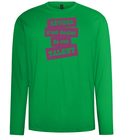 Réviser c'est Douter de Son Talent Design - Comfort men's long sleeve t-shirt_MEADOW GREEN_front