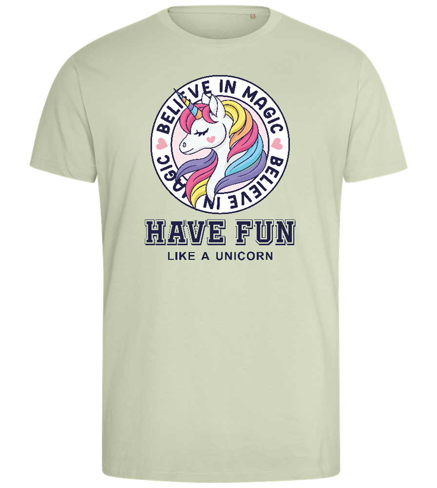 Believe in Magic Unicorn Design - Comfort men's fitted t-shirt_SILESTONE_front