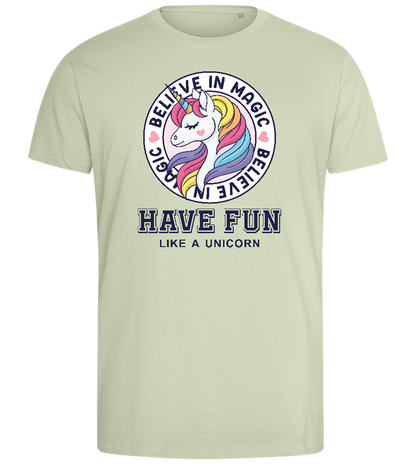 Believe in Magic Unicorn Design - Comfort men's fitted t-shirt_SILESTONE_front