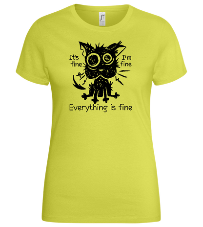 Stressed Cat Design - Basic women's t-shirt_GREEN APPLE_front