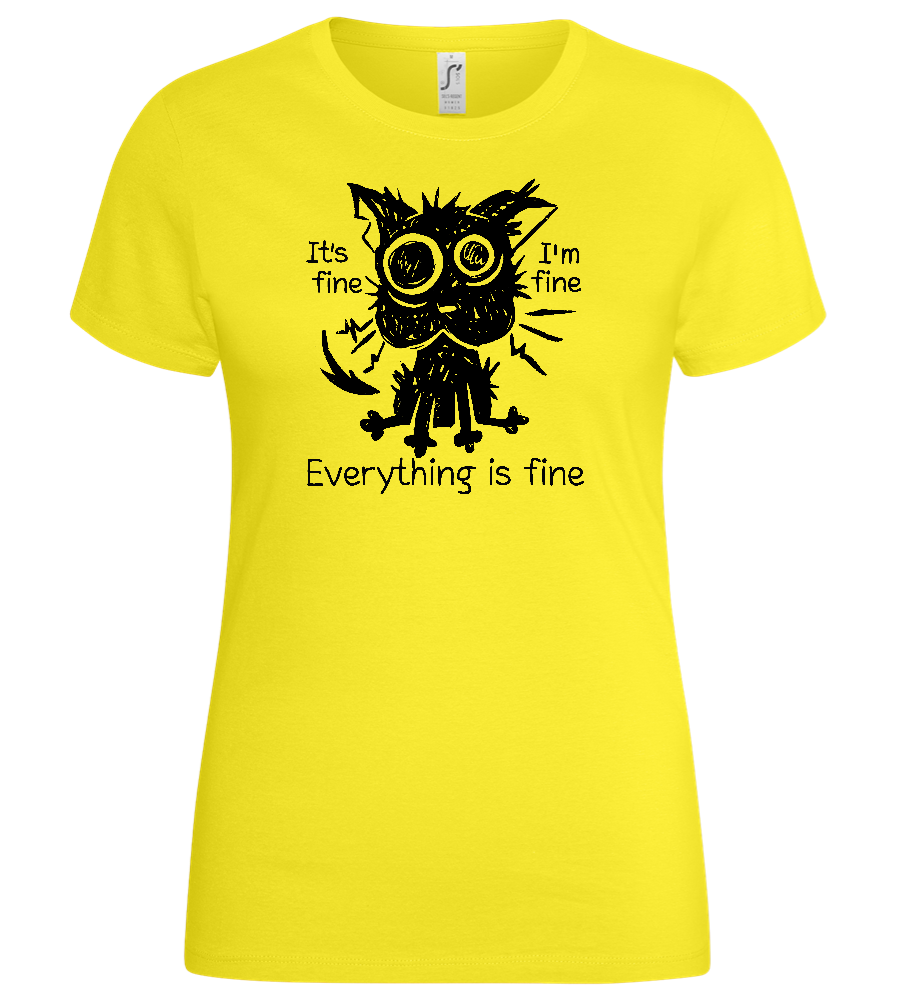 Stressed Cat Design - Basic women's t-shirt_LEMON_front