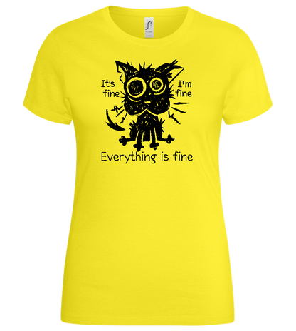 Stressed Cat Design - Basic women's t-shirt_LEMON_front