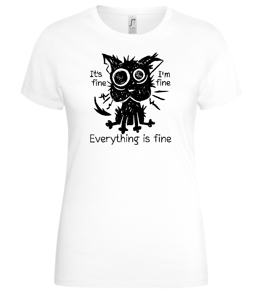 Stressed Cat Design - Basic women's t-shirt_WHITE_front