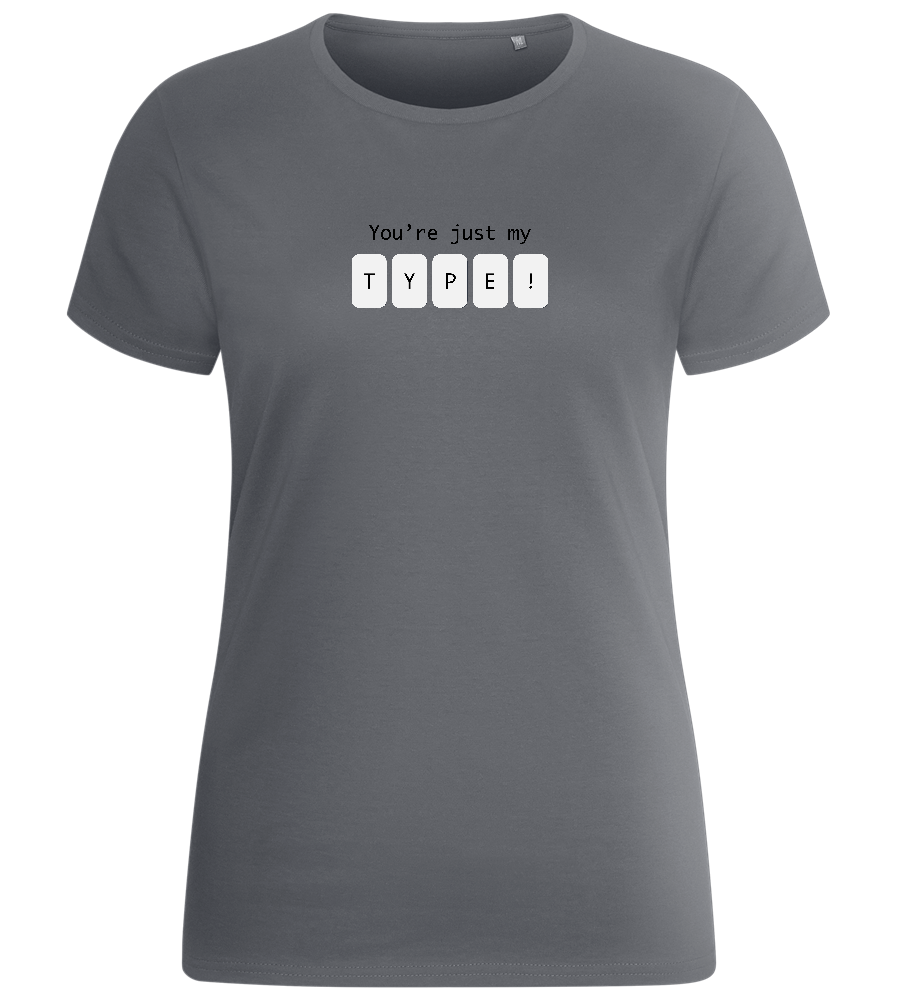 Just My Type Design - Basic women's fitted t-shirt_MOUSE GREY_front