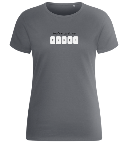 Just My Type Design - Basic women's fitted t-shirt_MOUSE GREY_front