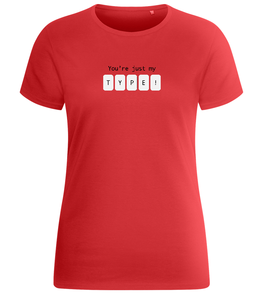 Just My Type Design - Basic women's fitted t-shirt_RED_front