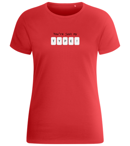 Just My Type Design - Basic women's fitted t-shirt_RED_front