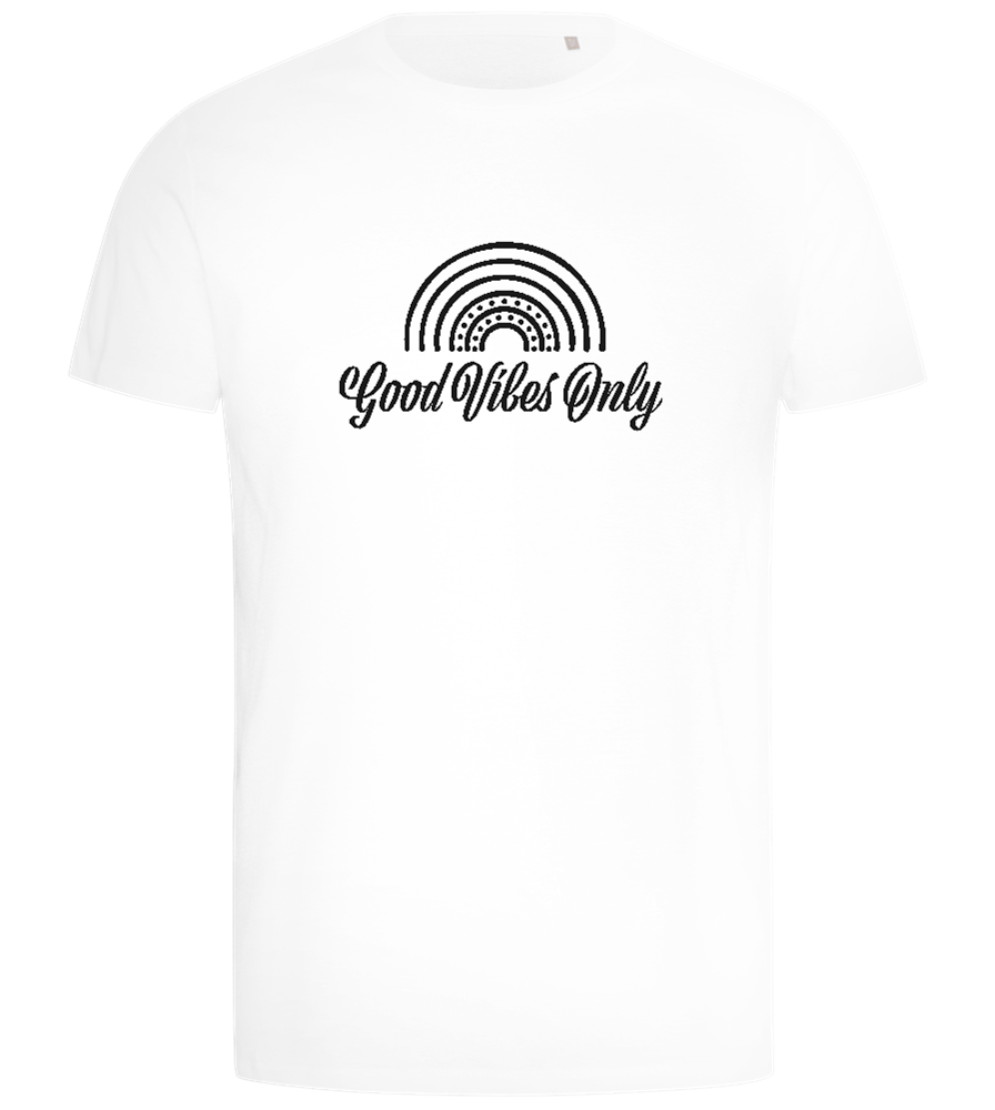 Good Vibes Only Rainbow Design - Comfort men's t-shirt_WHITE_front