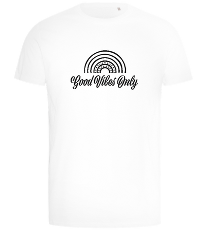 Good Vibes Only Rainbow Design - Comfort men's t-shirt_WHITE_front