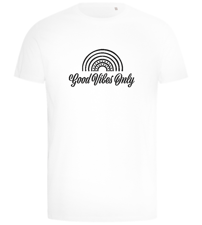 Good Vibes Only Rainbow Design - Comfort men's t-shirt_WHITE_front