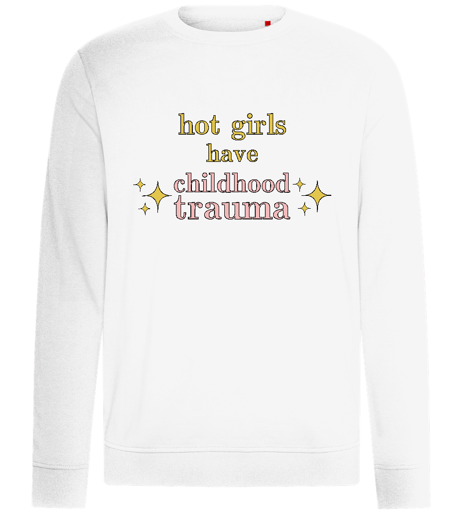 Childhood Trauma Design - Comfort unisex sweater_WHITE_front