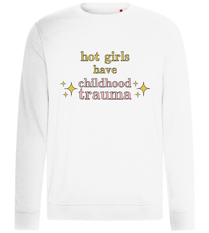 Childhood Trauma Design - Comfort unisex sweater_WHITE_front