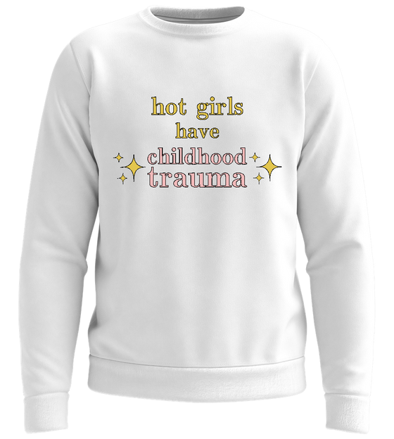 Childhood Trauma Design - Comfort unisex sweater_WHITE_front