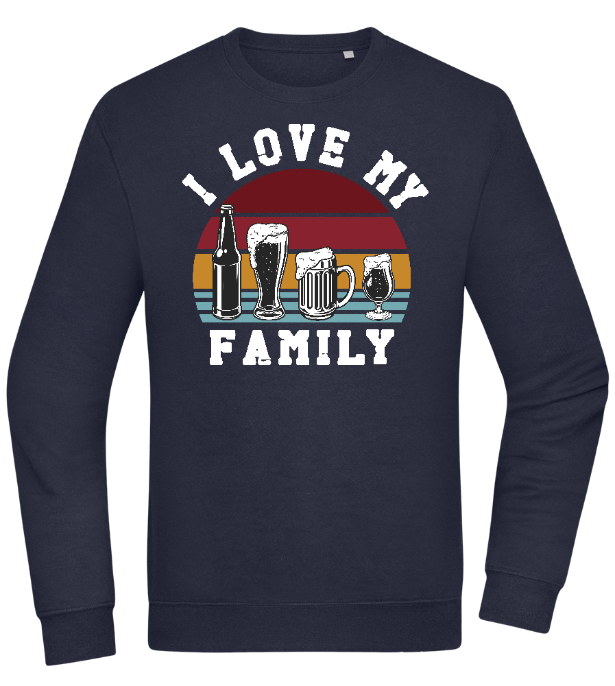 I Love My Family Design - Comfort Essential Unisex Sweater_FRENCH NAVY_front