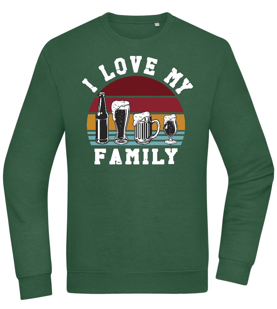 I Love My Family Design - Comfort Essential Unisex Sweater_GREEN BOTTLE_front