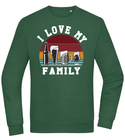 I Love My Family Design - Comfort Essential Unisex Sweater_GREEN BOTTLE_front