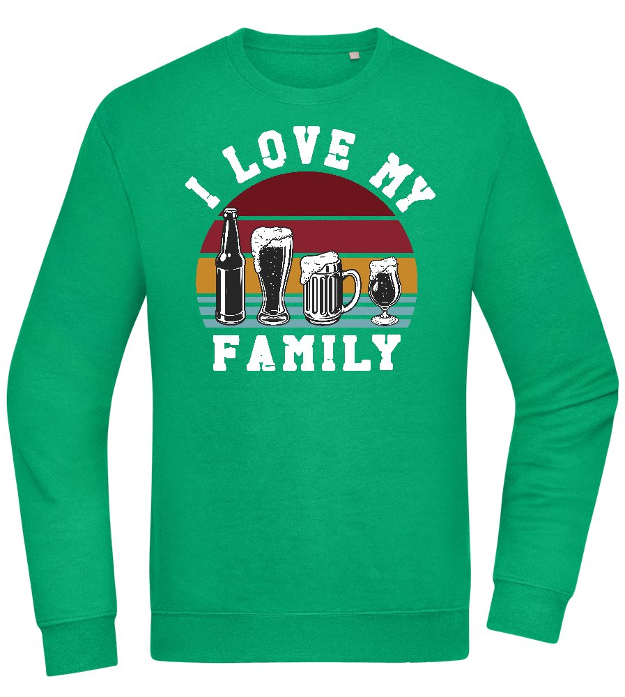 I Love My Family Design - Comfort Essential Unisex Sweater_MEADOW GREEN_front