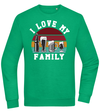 I Love My Family Design - Comfort Essential Unisex Sweater_MEADOW GREEN_front