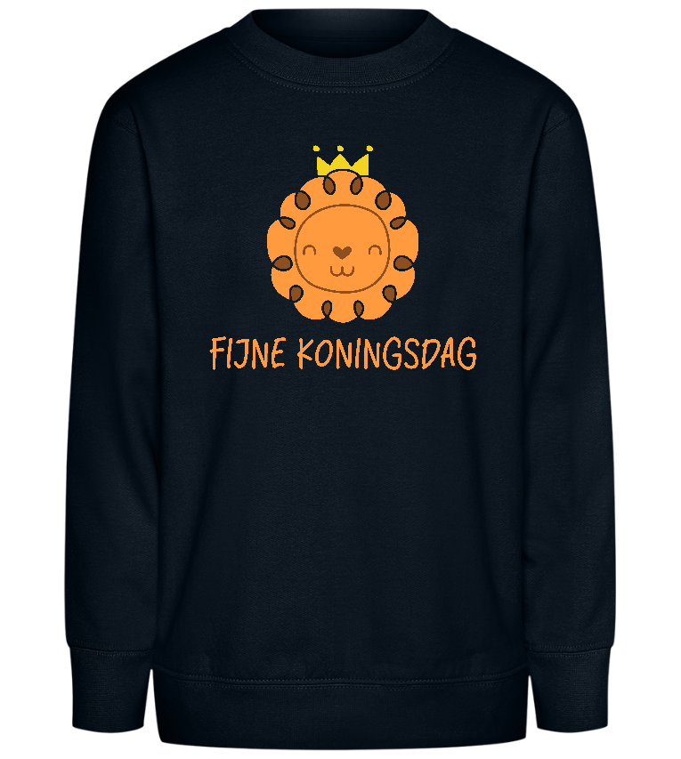 Fijne Koningsdag Leeuwtje Design - Comfort Kids Sweater_BLACK_front