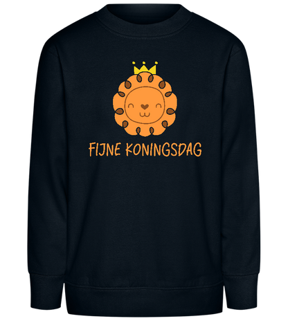 Fijne Koningsdag Leeuwtje Design - Comfort Kids Sweater_BLACK_front