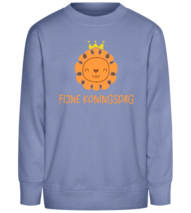 Fijne Koningsdag Leeuwtje Design - Comfort Kids Sweater_BLUE_front