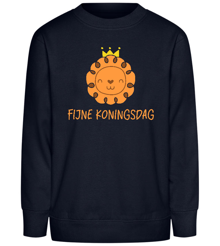 Fijne Koningsdag Leeuwtje Design - Comfort Kids Sweater_FRENCH NAVY_front