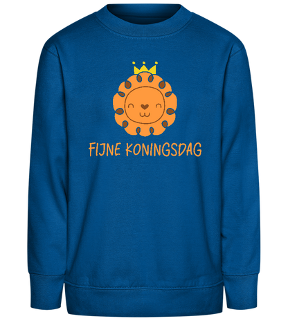 Fijne Koningsdag Leeuwtje Design - Comfort Kids Sweater_ROYAL_front