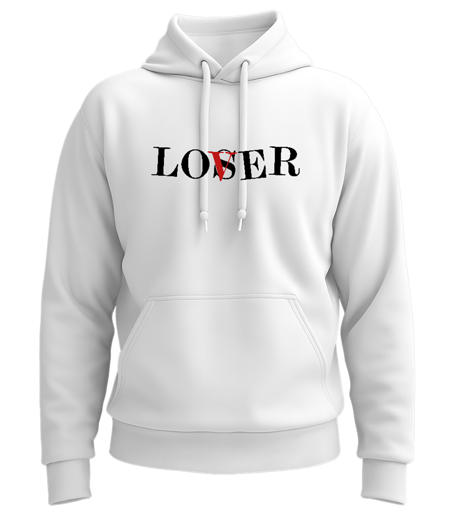 Lover or Loser Design - Premium Essential Unisex Hoodie_WHITE_front