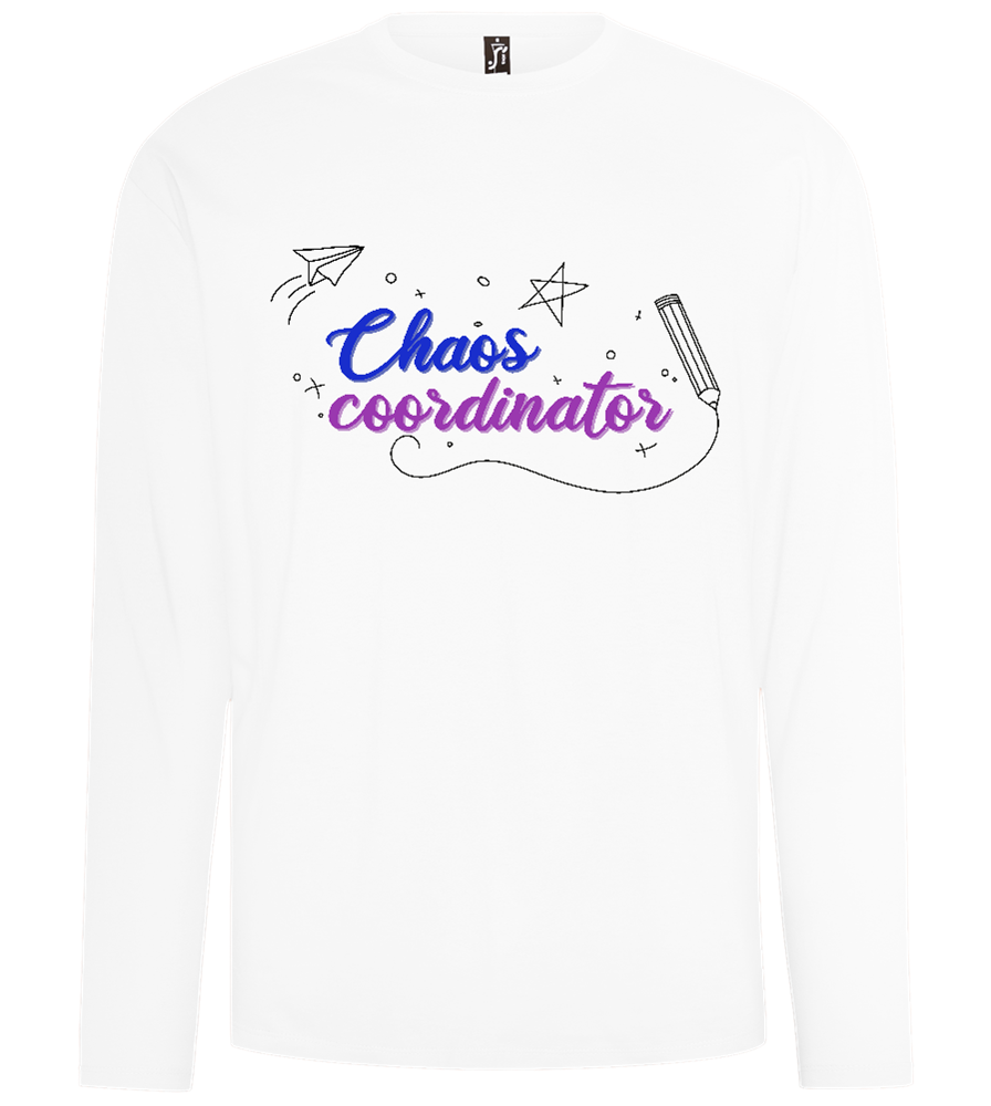 Chaos Coordinator Doodles Design - Comfort men's long sleeve t-shirt_WHITE_front