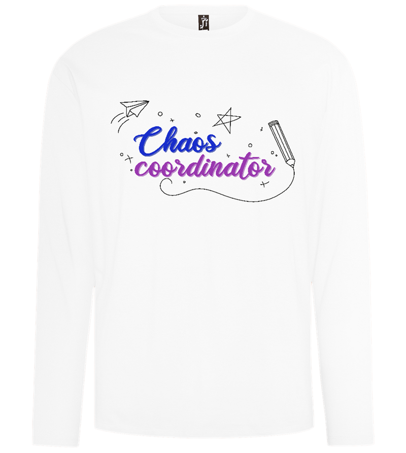 Chaos Coordinator Doodles Design - Comfort men's long sleeve t-shirt_WHITE_front